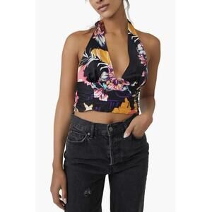Free People Seraphina Tropical Floral Halter Top